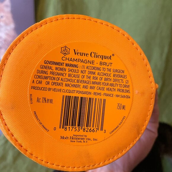 Veuve Clicquot Orange & Brown Insulated Champagne Tote Bag With Handle - Picture 6 of 6